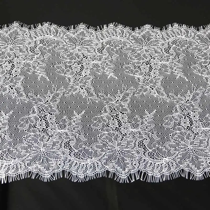 White Eyelash Lace Fabric Trim 26cm – 3 Meters Wedding Dress