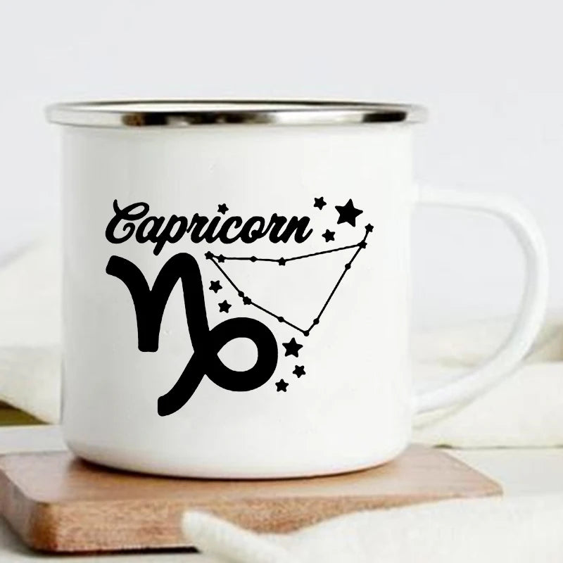 Zodiac Constellation Enamel Mug – 360ml Coffee & Tea Cup