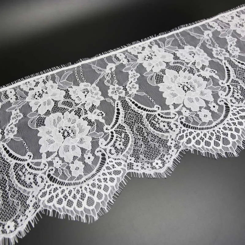 White Eyelash Lace Trim 27cm – 3 Meters Wedding Fabric