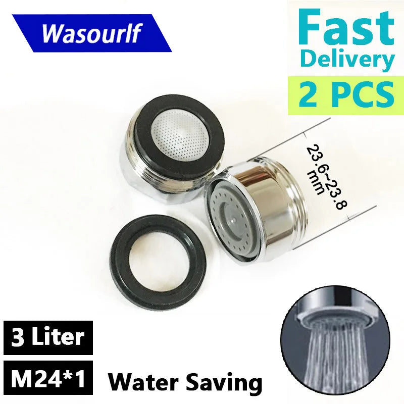 2-Pack M24 Water Saving Faucet Aerator 3L/Min – Male Thread