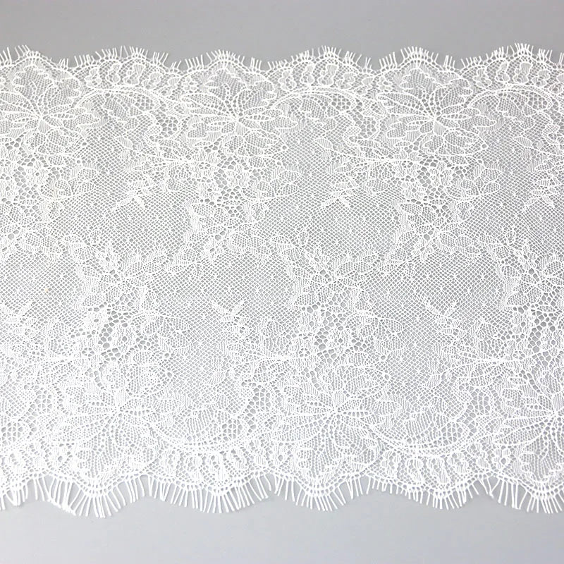 White Eyelash Lace Fabric Trim 26cm – 3 Meters Wedding Dress