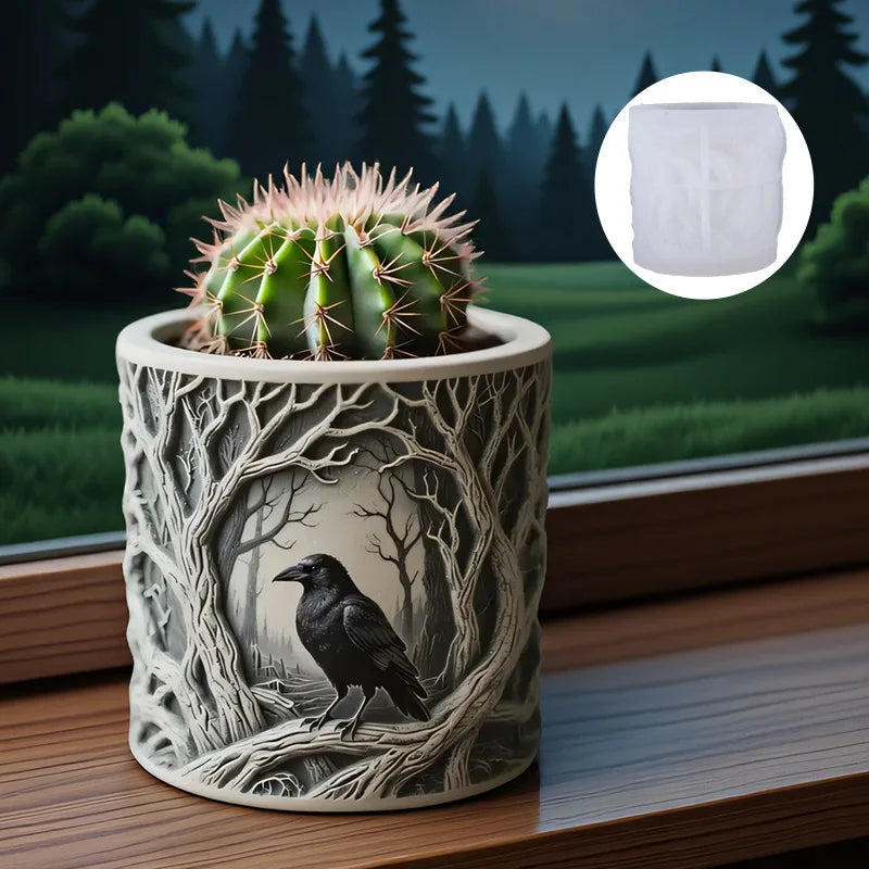 Raven Perch Silicone Mold – DIY Resin Candle & Vase Casting