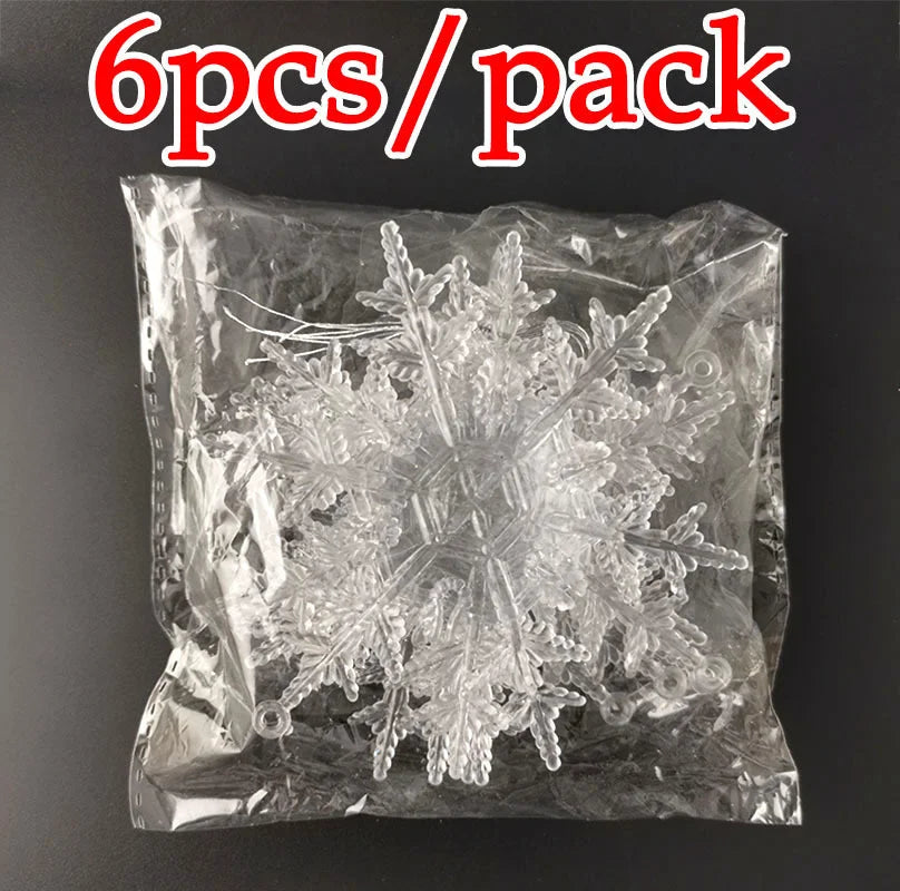 Snowflake Ice Strip Pendants – DIY Christmas Tree Ornaments 6pk
