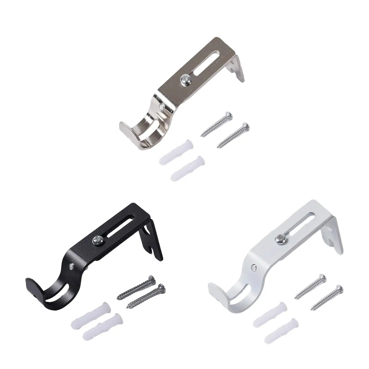 1-Inch Adjustable Curtain Rod Bracket – Heavy Duty Iron Holder