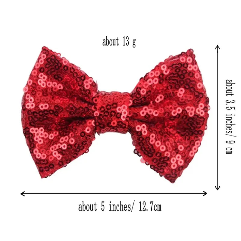 5-Pack Glitter Sequin Hair Bows – DIY Girls Hair Accessories