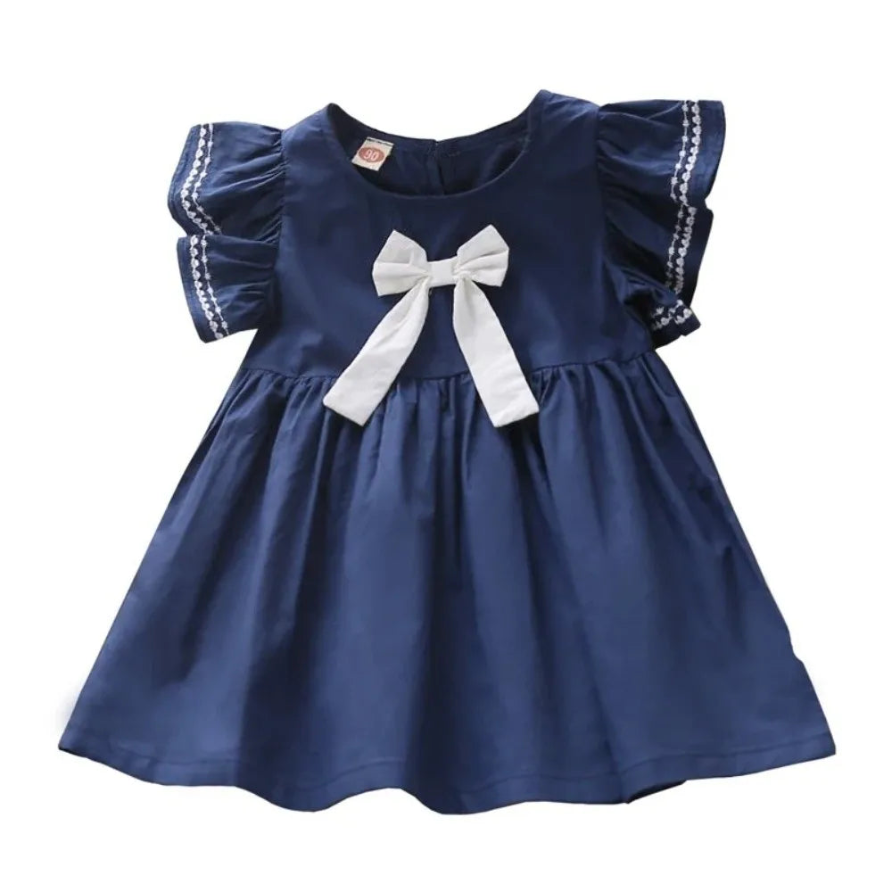 Girls Bowknot Ruffle Princess Sundress | Ages 7–13 Summer