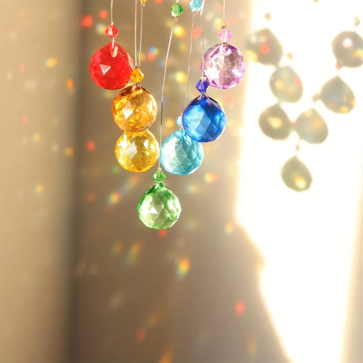 Seven Chakra Tree of Life Crystal Ball Rainbow Sun Catcher