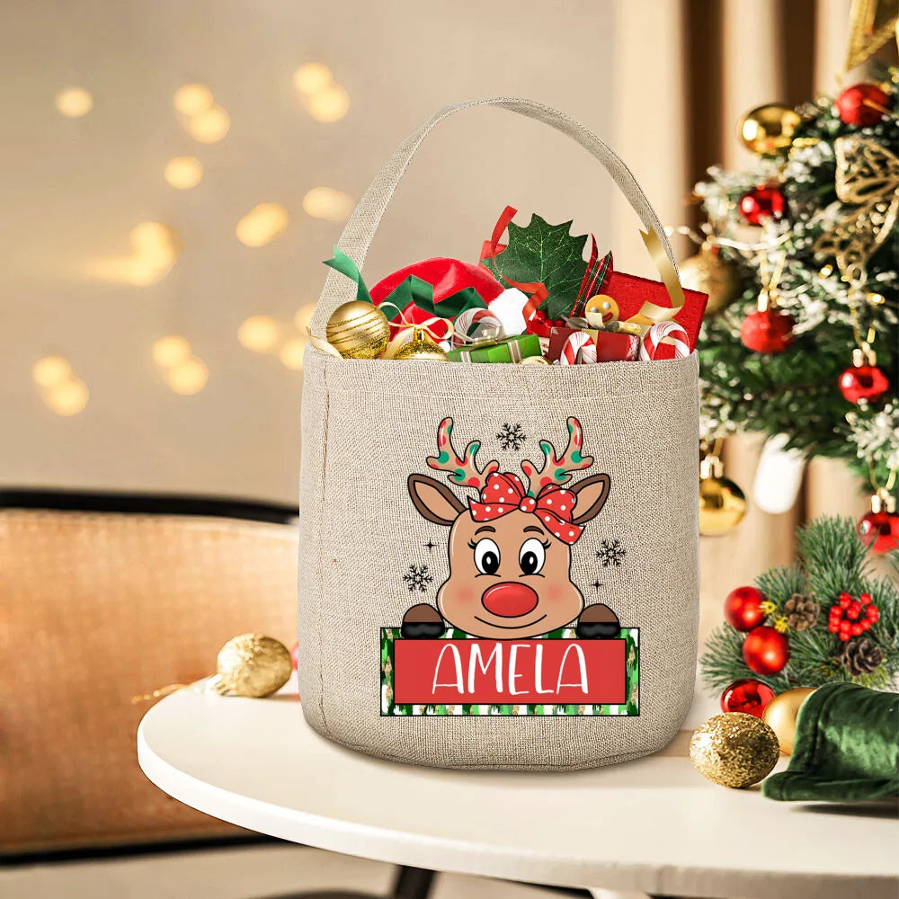 Custom Christmas Santa Sack – Linen Xmas Gift Bag for Kids