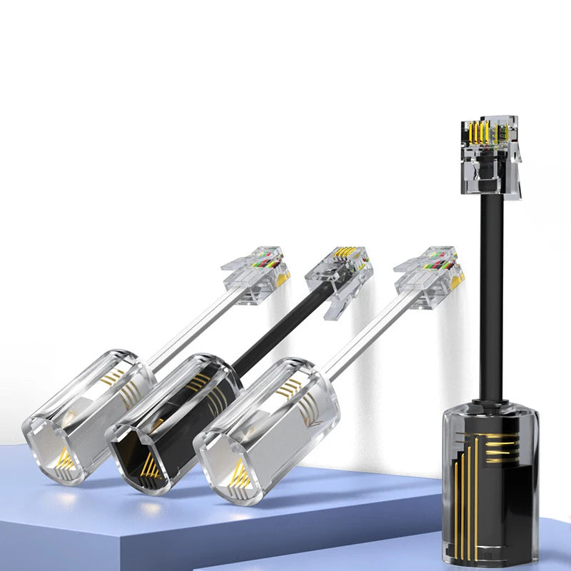 RJ9 4P4C Anti-Tangle Rotary Cord Adapter for Landline Phones