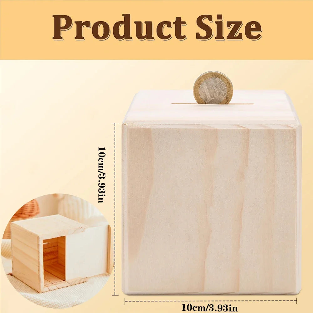 Personalized Wooden Coin Bank – Custom Name Money Box for Kids