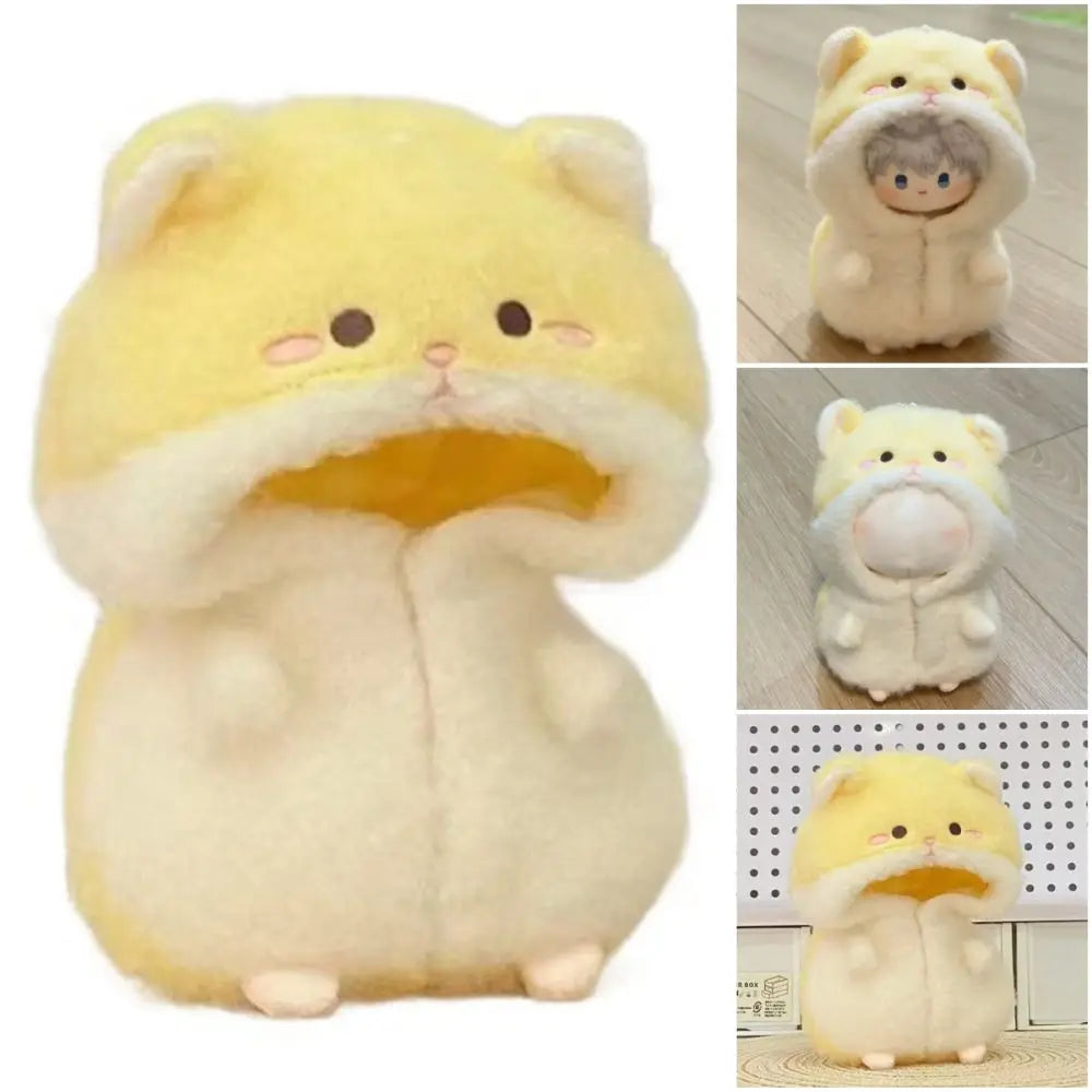 Cartoon Hamster Plush Jumpsuit for 10cm Miniature Dolls