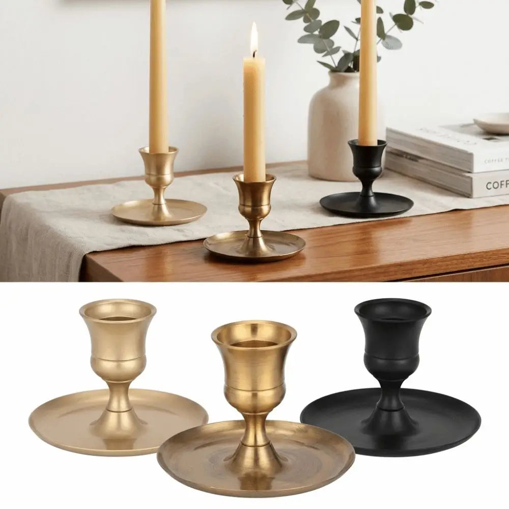 Matte Black Vintage Candlestick Holder | Wedding & Home Decor