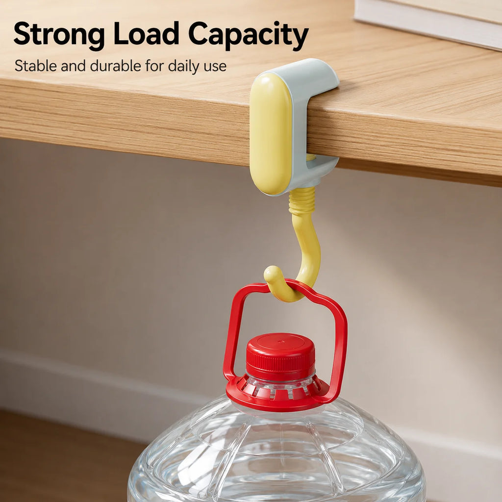 Adjustable Clamp-On Desk Bag Hook – No-Drill Rotating Hanger