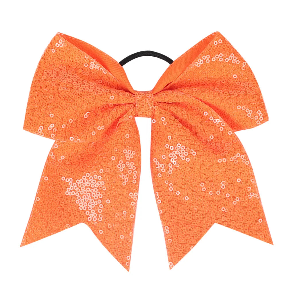12-Piece Girls Sequin Grosgrain Hair Bow Elastic Headbands Set
