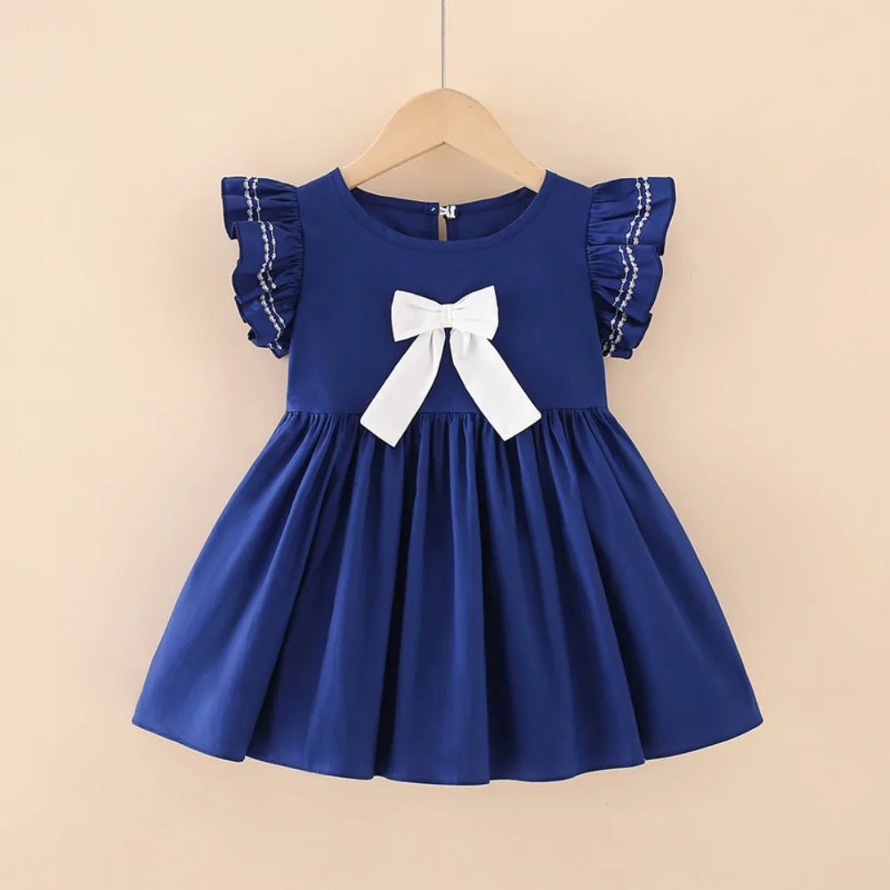 Girls Bowknot Ruffle Princess Sundress | Ages 7–13 Summer