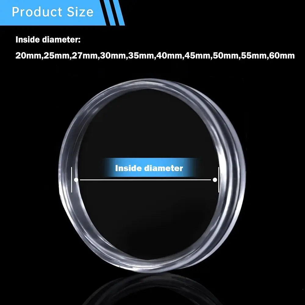 Clear Acrylic Coin Capsules 10-Pack – Protective Holders