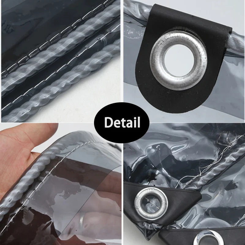 Semi-Transparent PVC Waterproof Tarpaulin Garden Canopy Cover