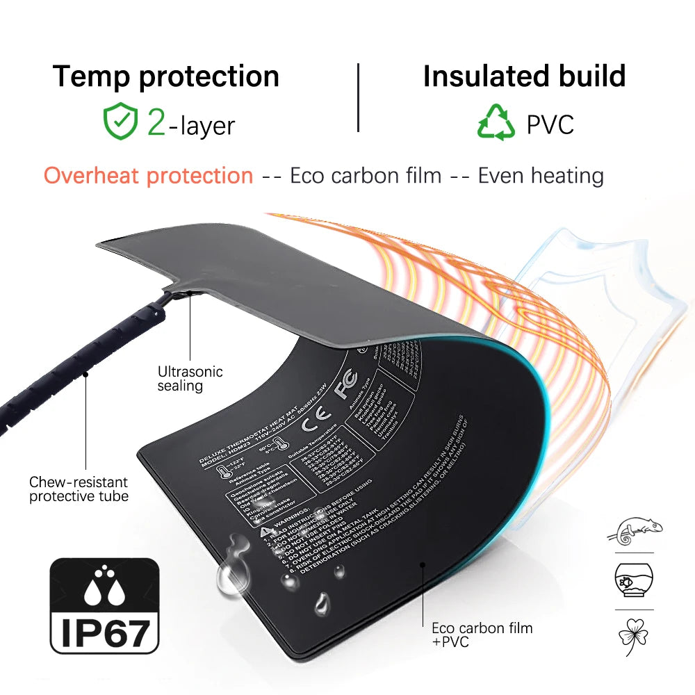 Reptile & Plant Heating Mat with Digital Thermostat Controller