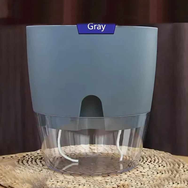 Self-Watering Plant Pot with Drainage – Double-Layer Wicking