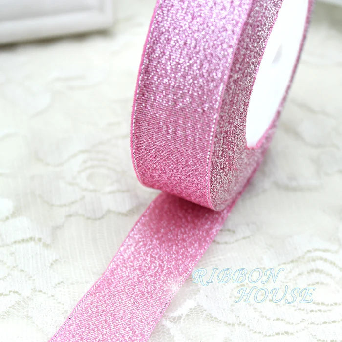 Pink Metallic Glitter Ribbon 3/4" 25 Yards – Wedding & Gift