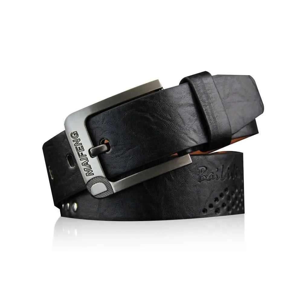 Vintage PU Leather Belt Men – Pin Buckle Waistband | 110cm