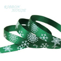 Red Snowflake Satin Ribbon 3/8" – Christmas Gift & Craft