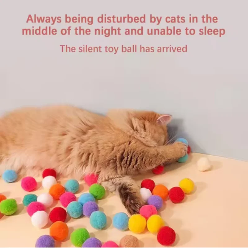 Interactive Cat Ball Launcher Toy – Plush Bounce Balls 10–100 Pcs
