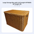 Large Woven Hamper with Lid – Rattan-Style Storage Basket