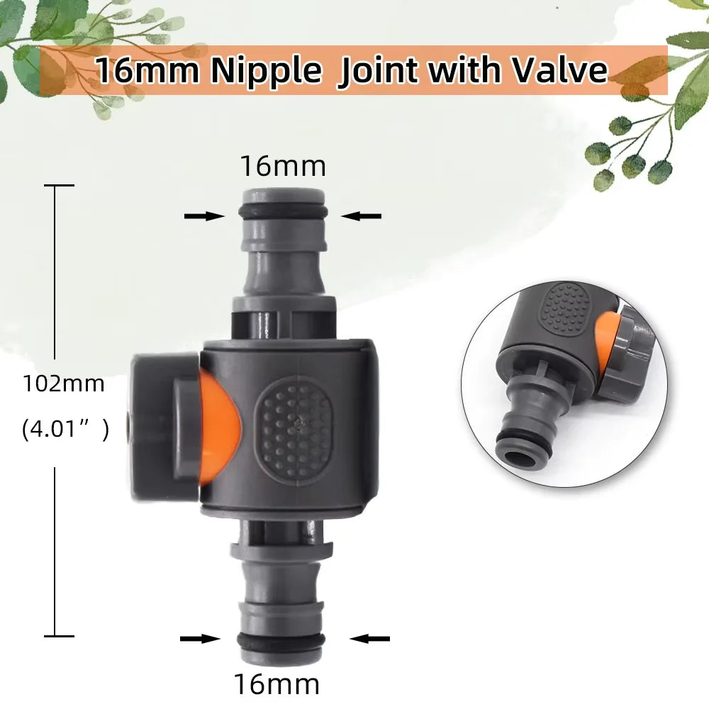 Garden Hose Quick Connector 1/2" 3/4" 1" On/Off Tap Valve