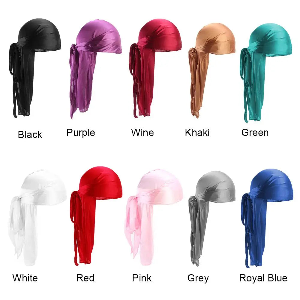 Unisex Pre-Tied Turban Headwrap | Silk Bandana Pirate Hat