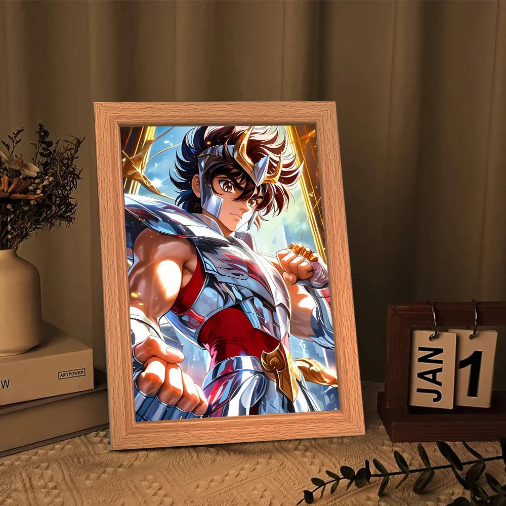 Saint Seiya Anime LED Light Painting | Bedroom Decor Gift