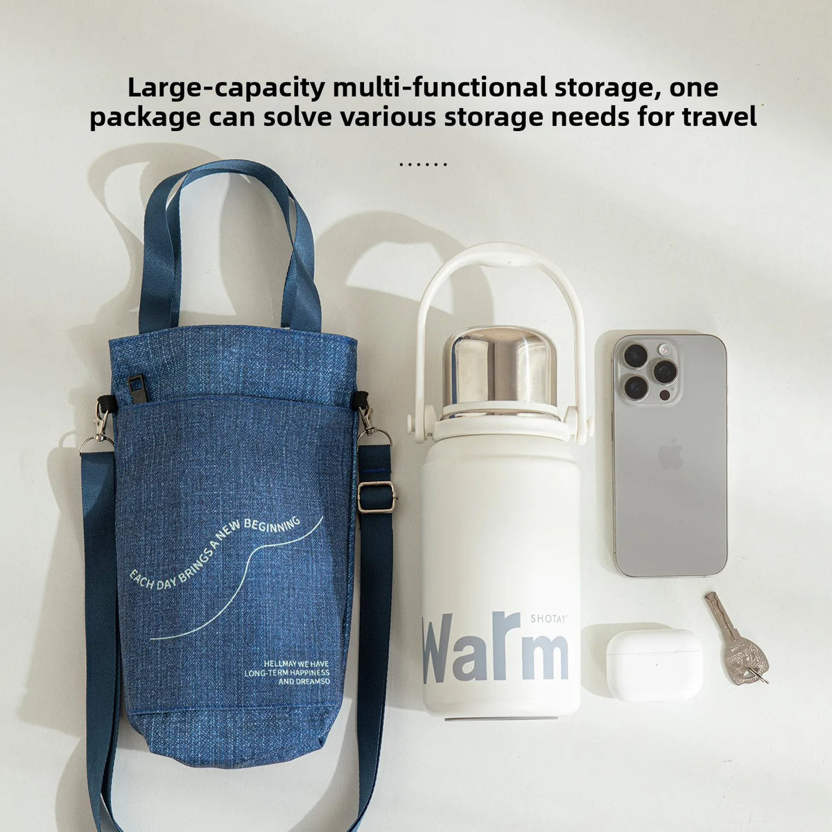 Crossbody Water Bottle Bag – Insulated Oxford Cloth Carrier