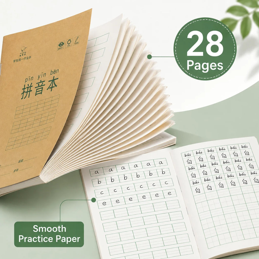 Chinese Character Practice Notebook – Pinyin Grid Workbook