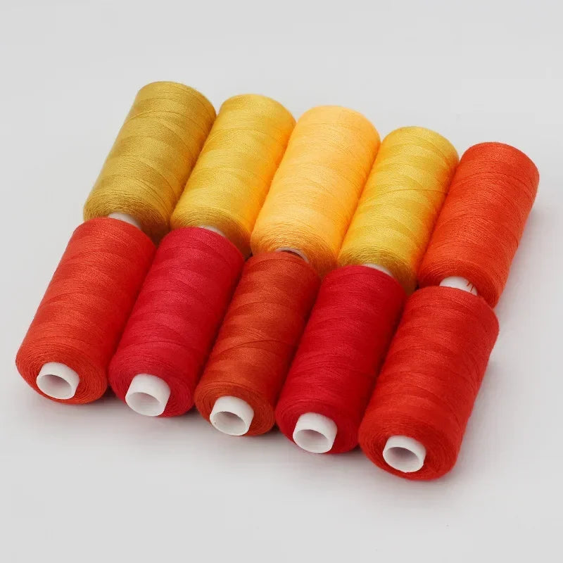 10-Roll Polyester 402 Sewing Thread Set – 400 Yards, DIY