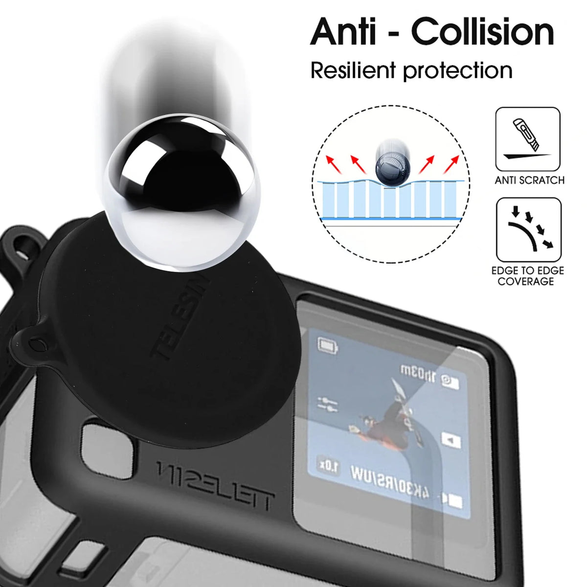 Silicone Case & Lens Cap with Lanyard for DJI OSMO Action 6