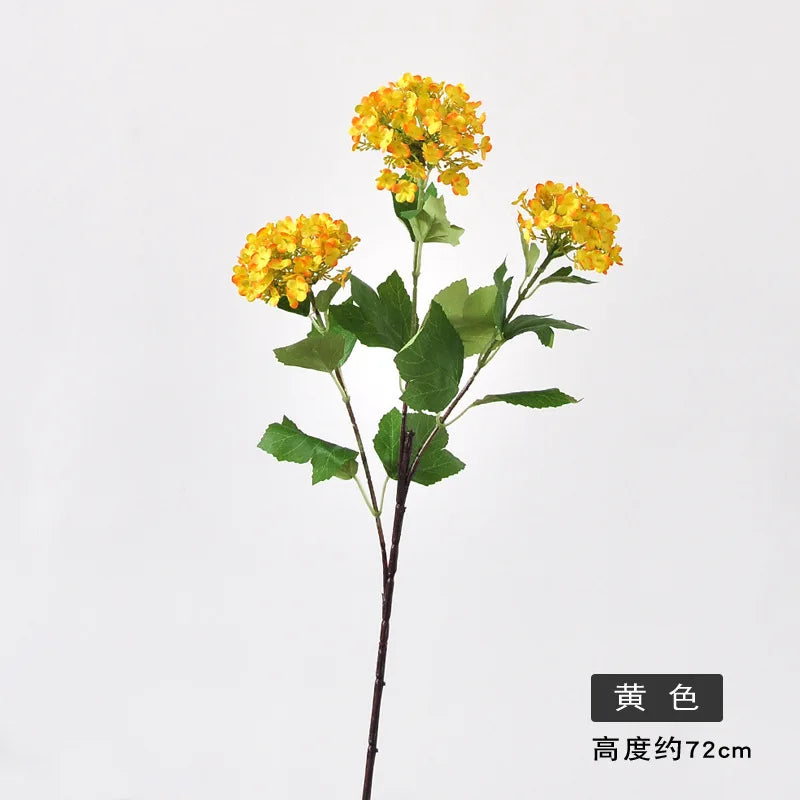 White Artificial Hydrangea Stem | 3-Head Faux Floral Branch