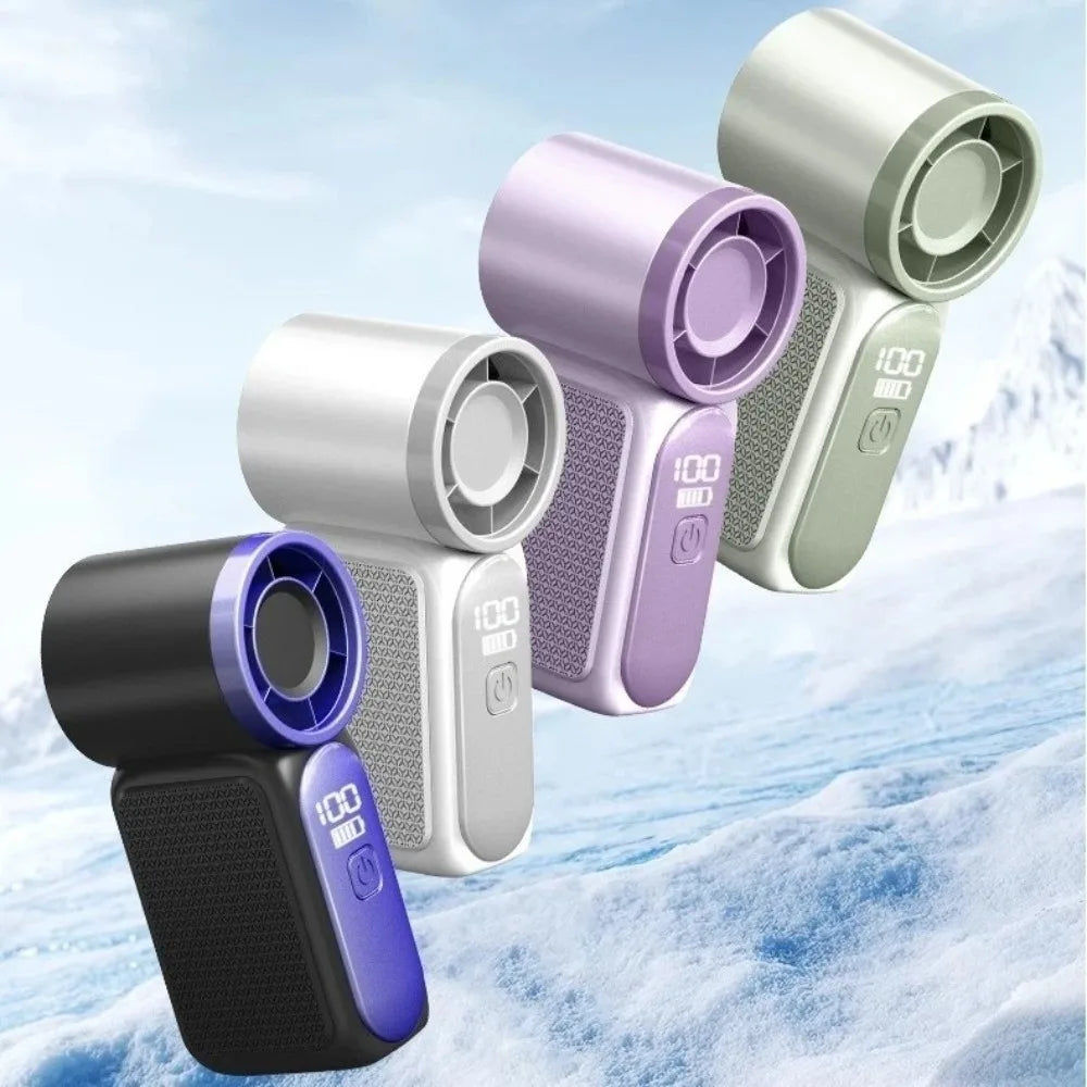 Portable Mini Handheld Fan – USB Rechargeable, LED Display