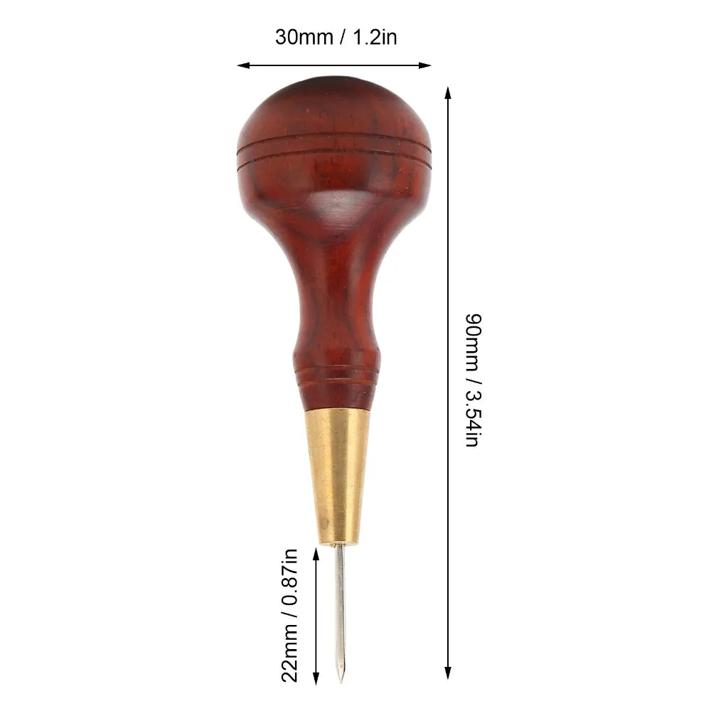 3mm Diamond Leather Stitching Awl – Rosewood Handle DIY Tool