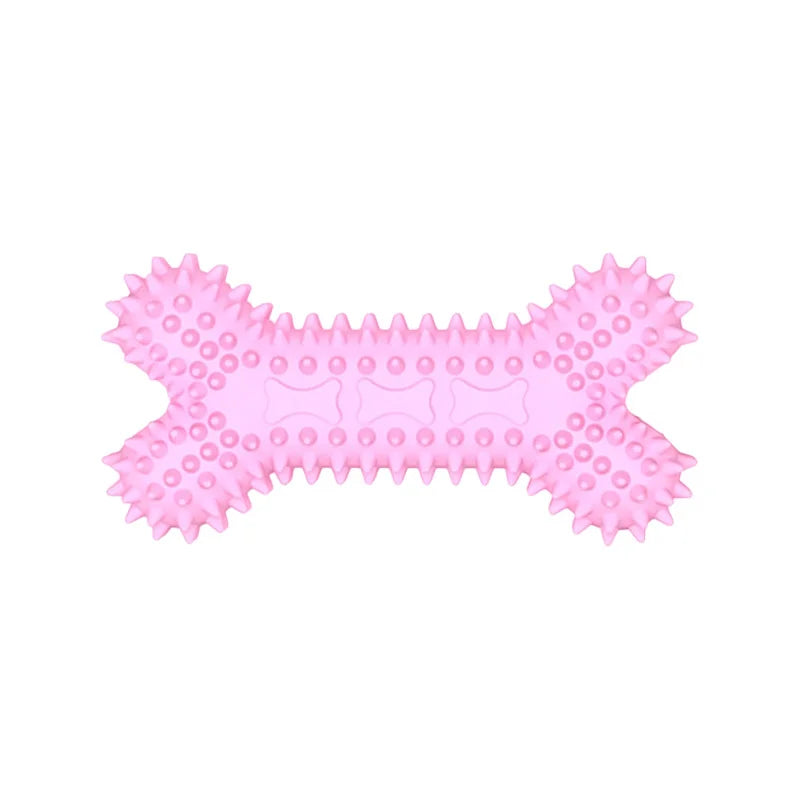 Spiky Rubber Dog Chew Toys – Bone & Ball Teething Set