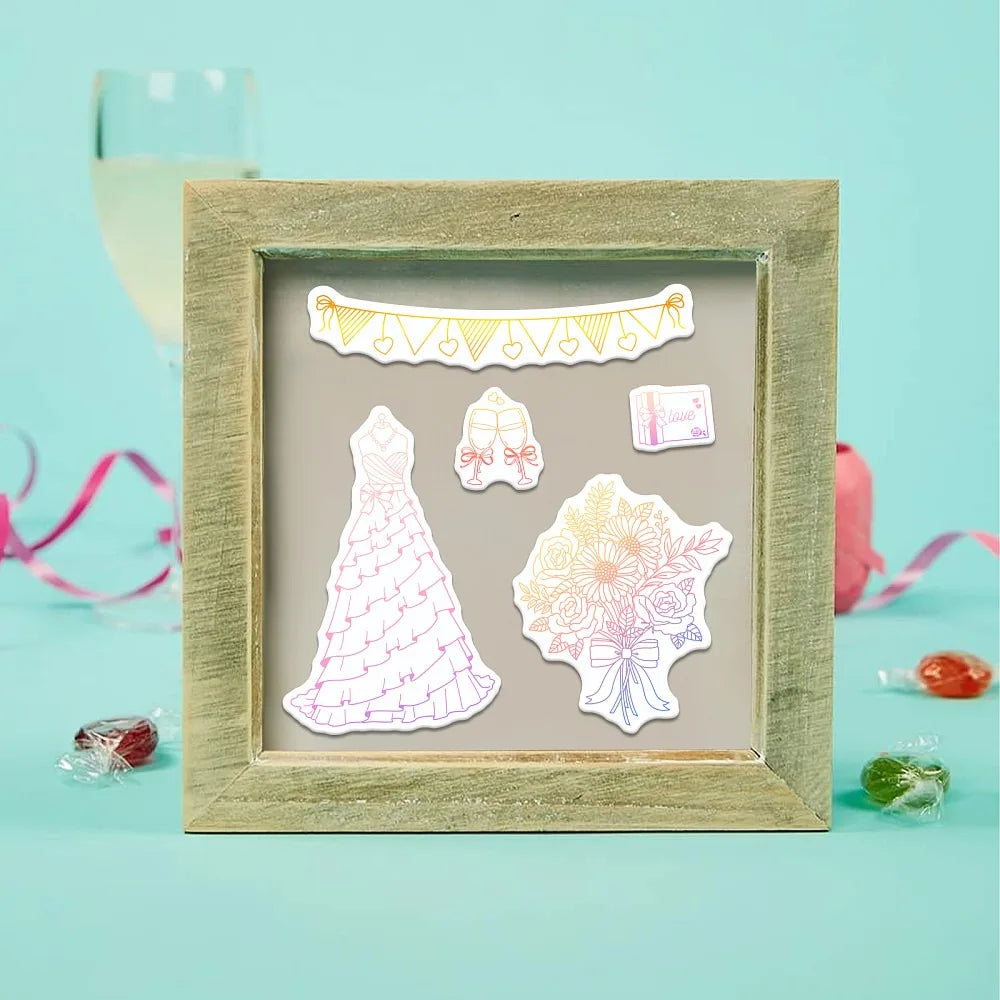 Wedding Cutting Dies & Clear Stamps Set | DIY Scrapbooking