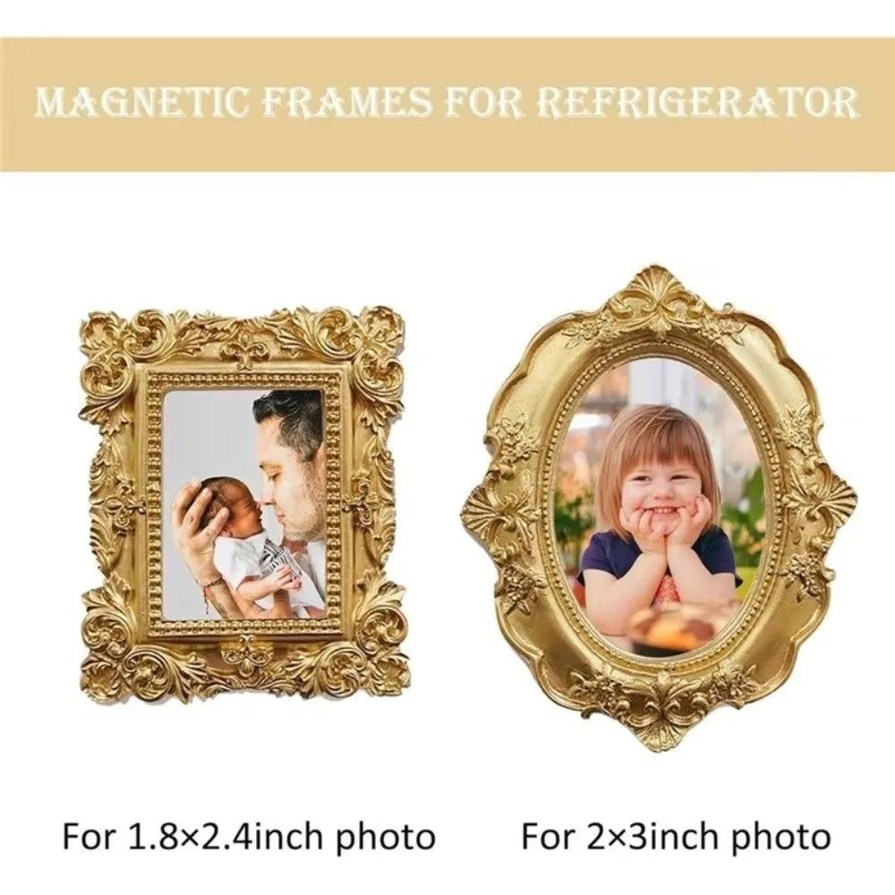 Victorian Mini Resin Photo Frame – Gold Vintage Desktop Decor