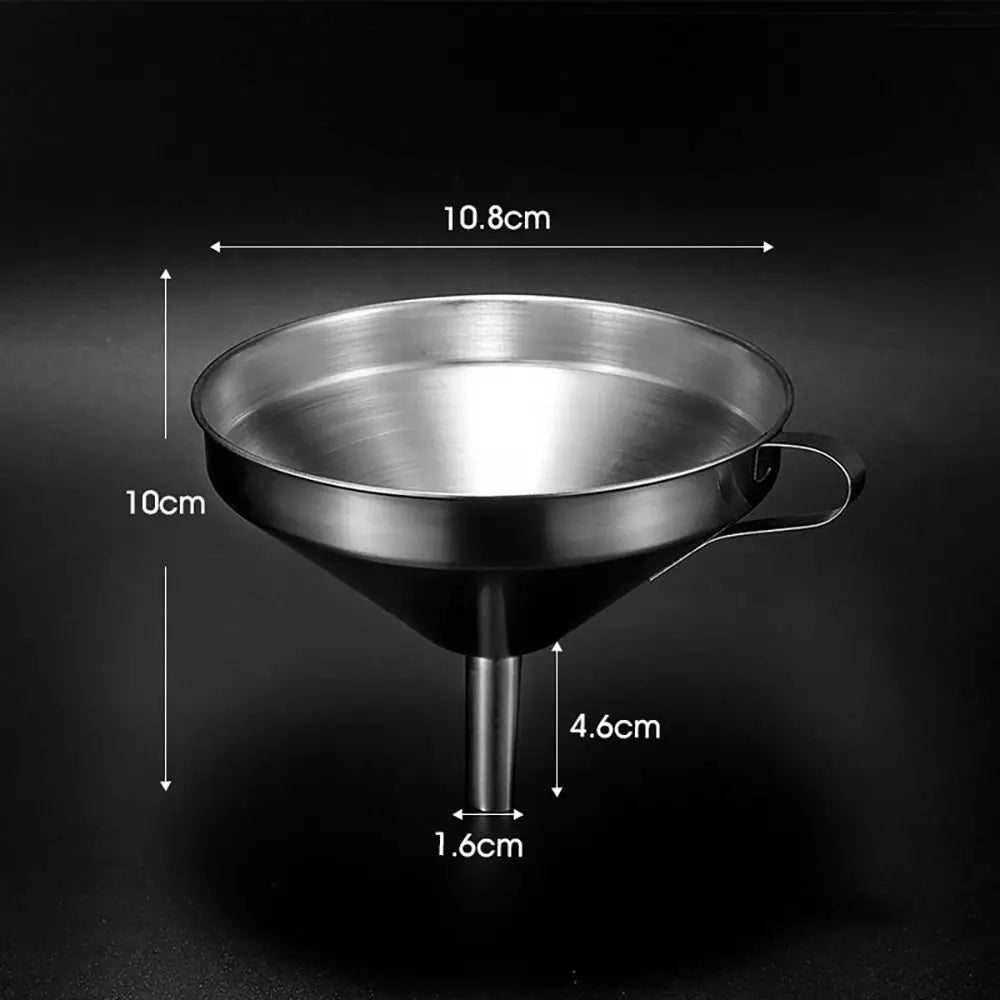 Wide Mouth Stainless Steel Funnel & Strainer Kitchen Tool