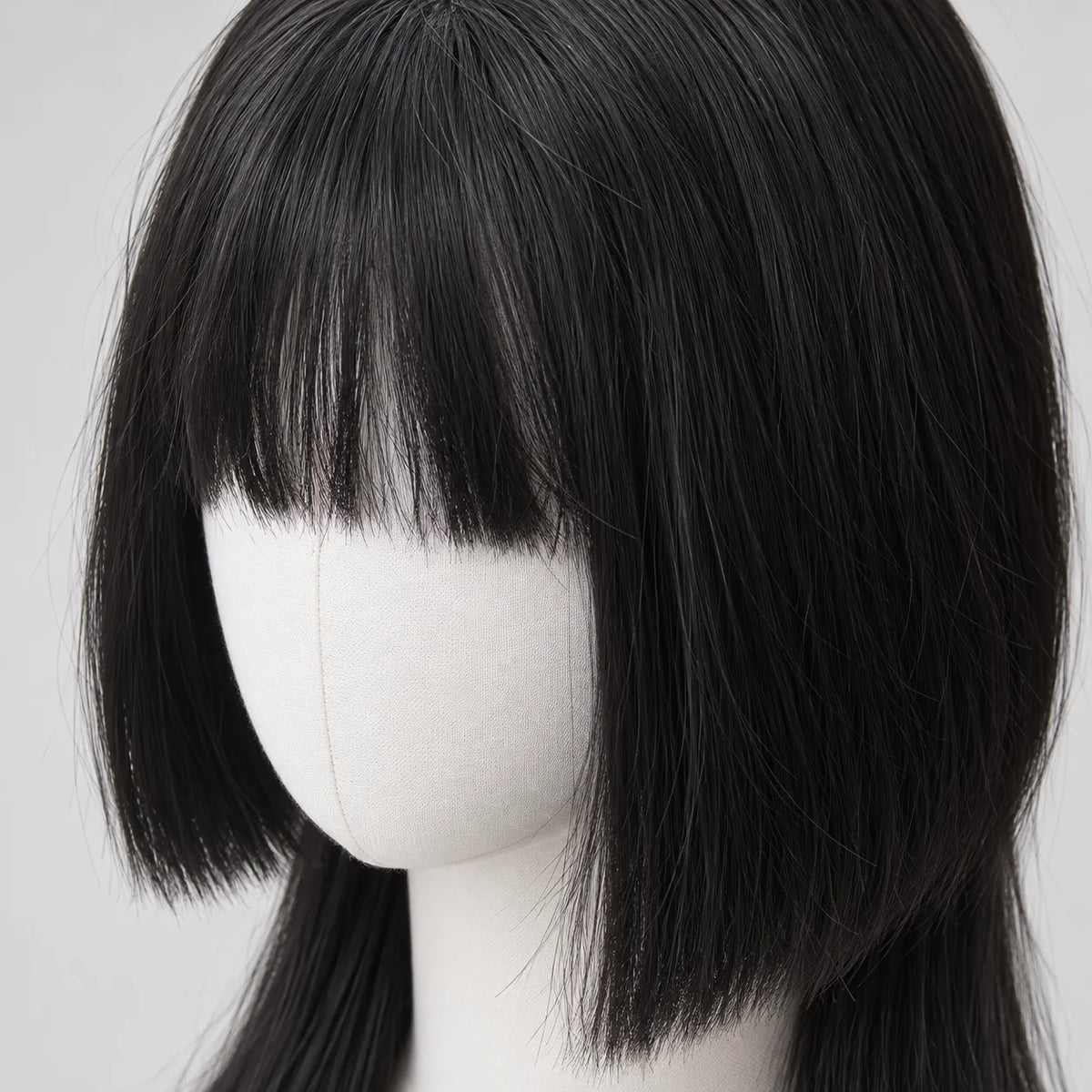 Women's Long Straight Synthetic Wig with Bangs – Hime Cut