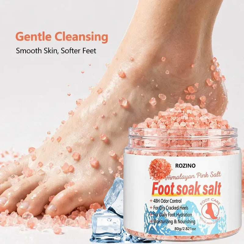 ROZINO Himalayan Pink Salt Foot Soak – 48-Hr Odor Control