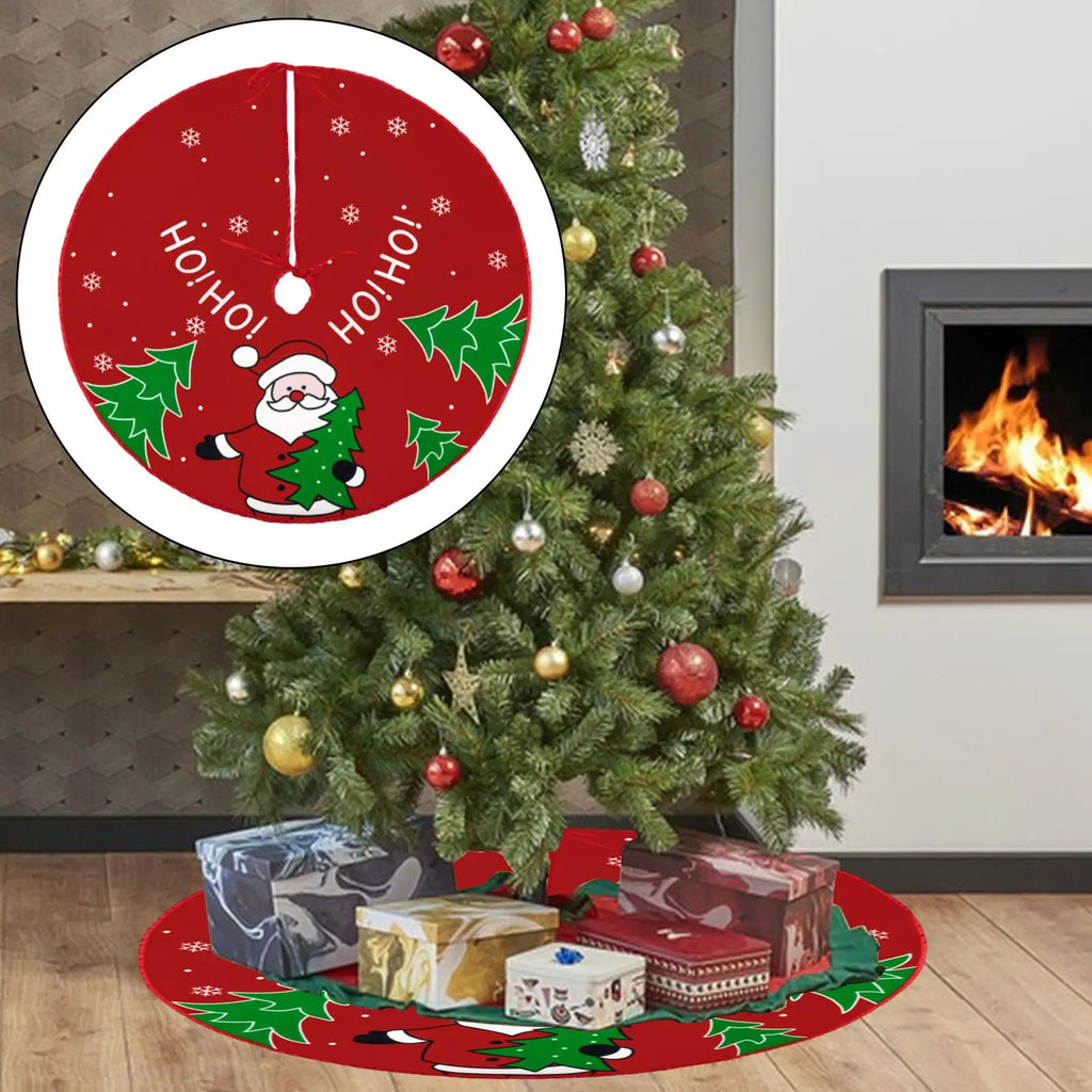 Christmas Tree Skirt Round Mat – Rustic Holiday Decor