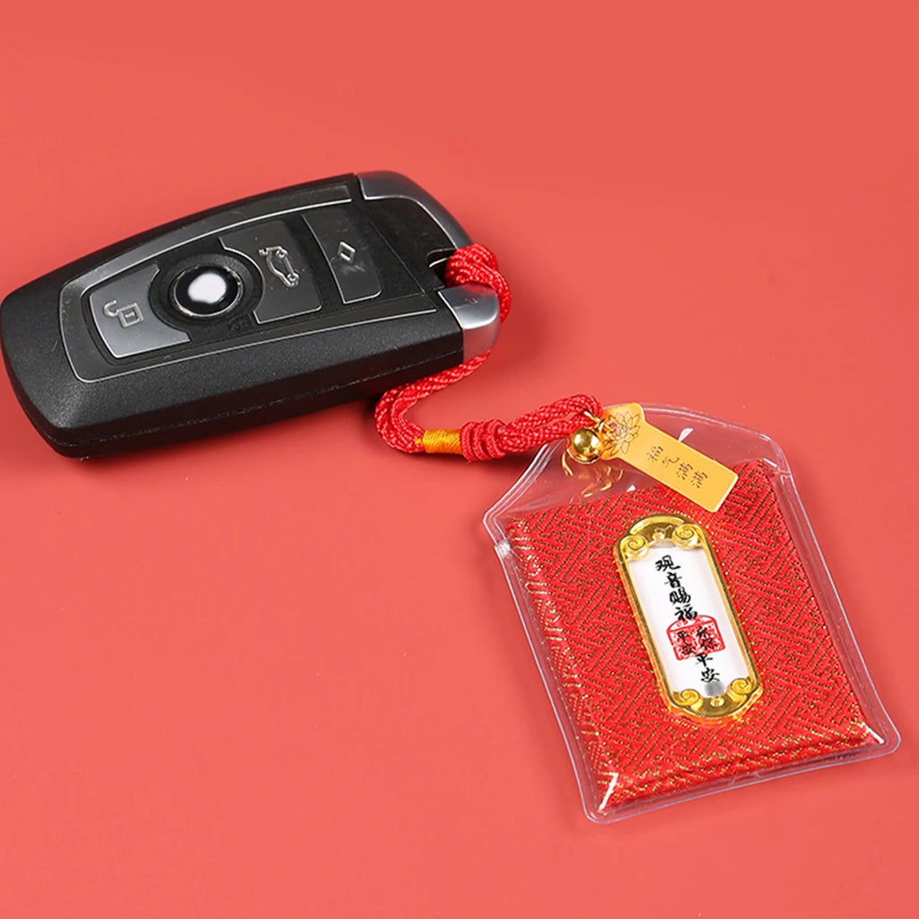 Buddhist Blessing Amulet Pouch – Lucky Talisman Car Ornament