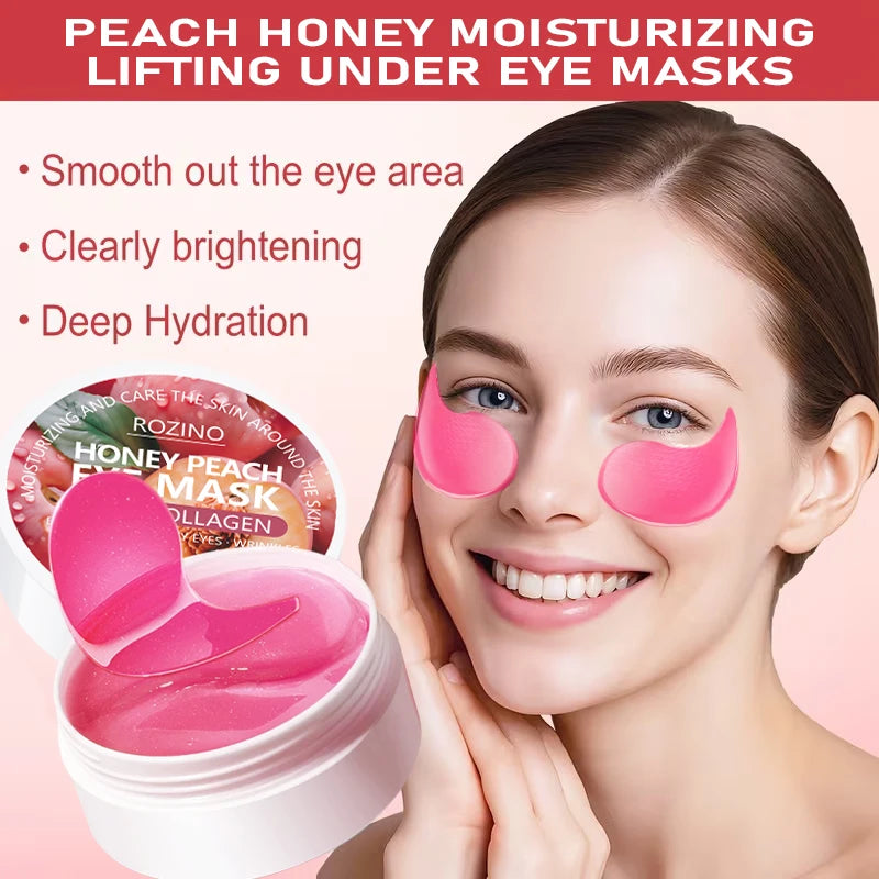 ROZINO 60-Pc Honey Peach Collagen Under-Eye Gel Masks