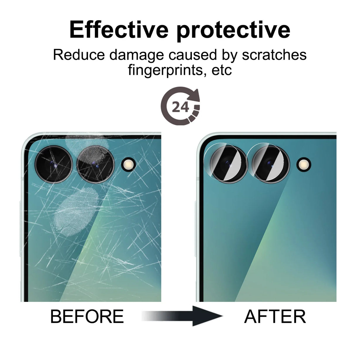 Tempered Glass Camera Lens Protector – Samsung Z Flip7/Fold7