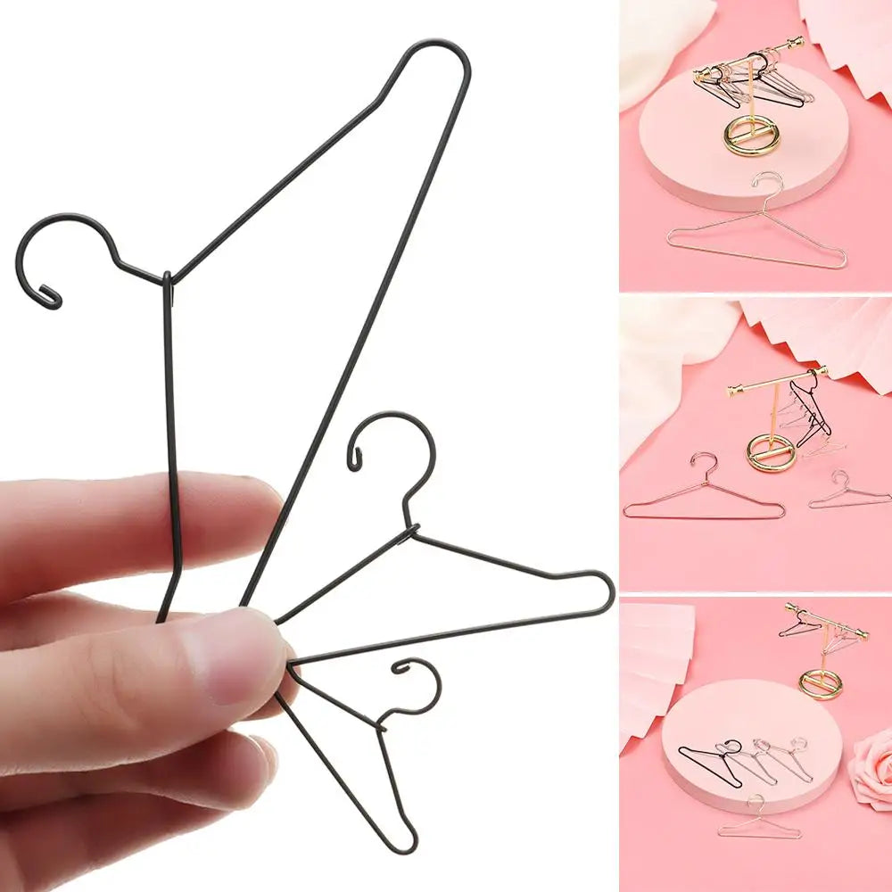 10-Pack Dollhouse Mini Metal Hangers – Wardrobe Accessories