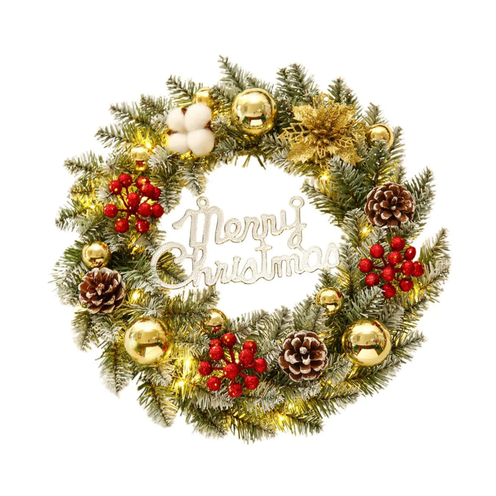 Christmas Wreath Artificial Flowers Front Door Garland